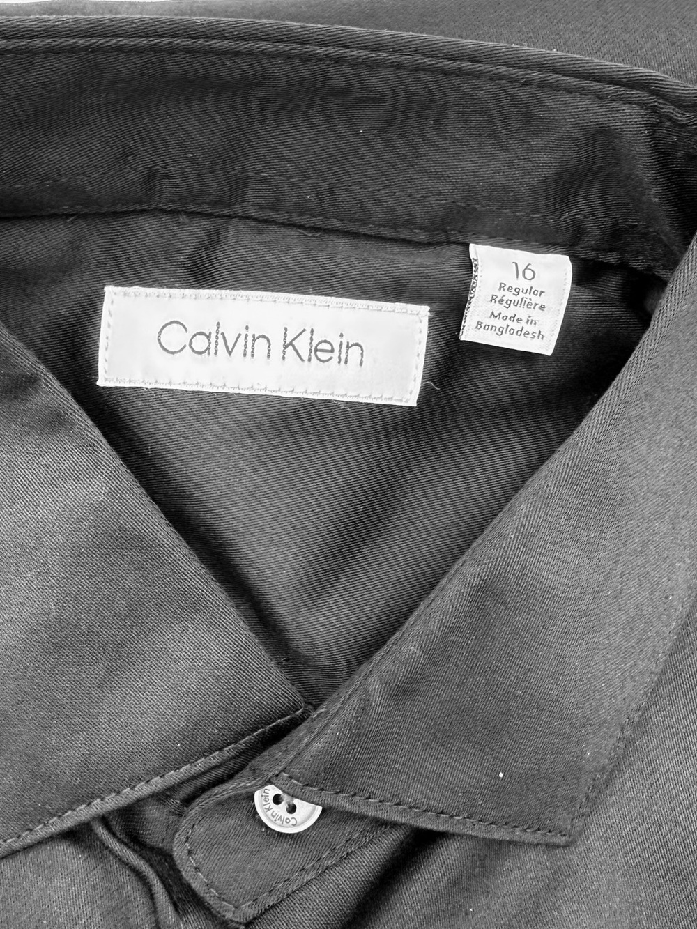 Calvin Klein Boys Black Dress Shirt Size 16 Modern Fit Sateen NWT - Picture 5 of 8